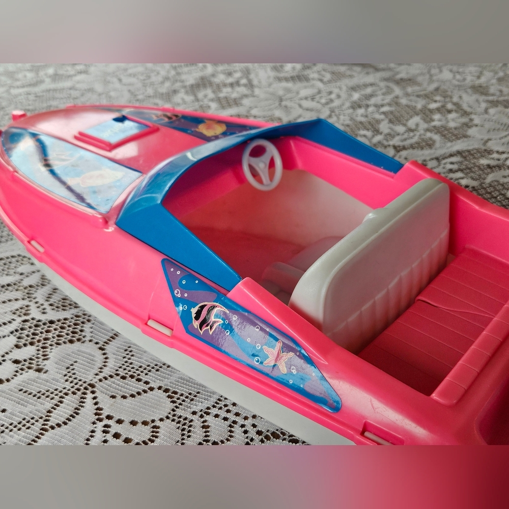 Barbie Ocean Friends Pink Speed Boat 20” Mattel 1996 Vtg Collectible Retro Toy